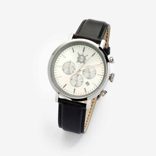 Montre Chrono en cuir noir Sénat x Pierre Lannier