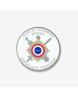 médaille baromètre su Sénat blanc et argenté