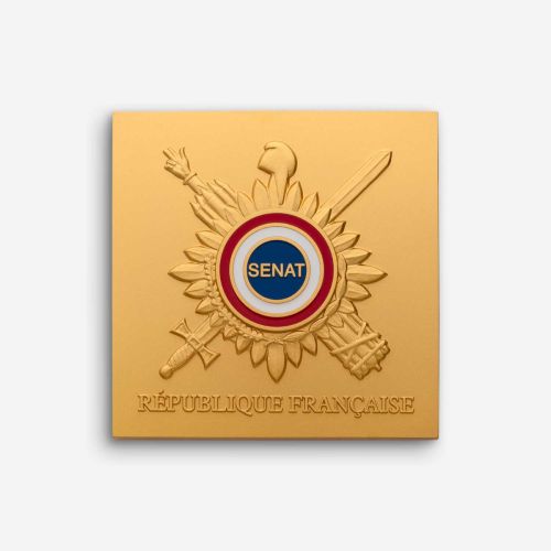 plaquette Sénat Palais du Luxembourg en dorée